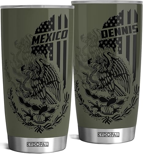 Miniatura 1 de Vaso personalizado de guerrero azteca de México regalo de bandera mexicana para hombres y mujeres regalos de Navidad cumpleaños día del padre vaso