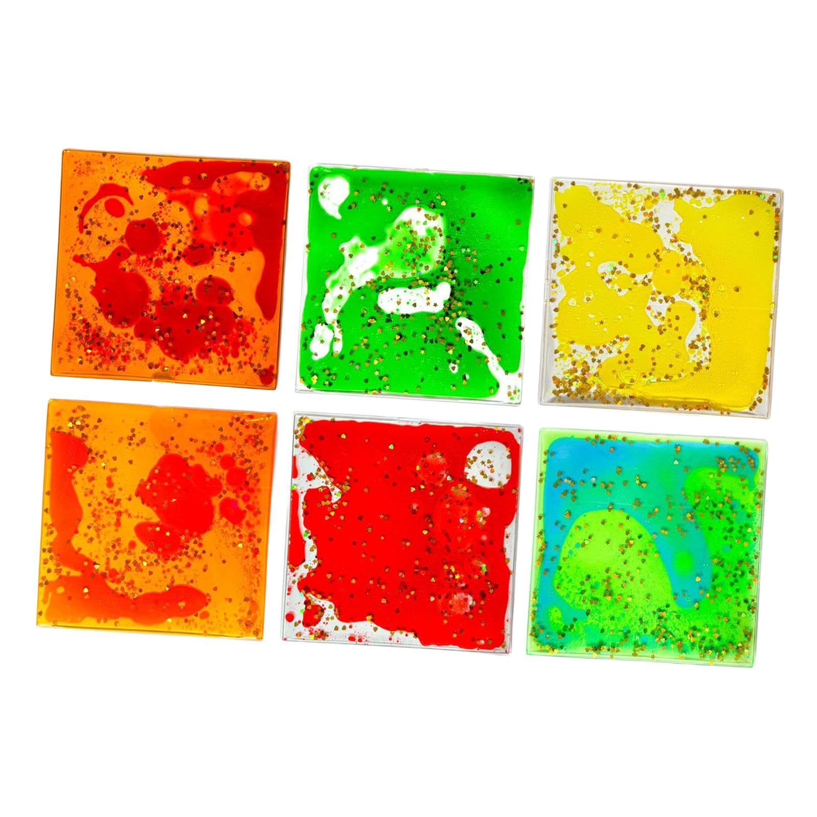 predolo 6X Gel Sensoriale Morbido Gel Liquido Giocattoli Regali da Viaggio Giocattoli Calmanti per Bambini Liquidi Sensoriali per Adolescenti Bambini, Piazza