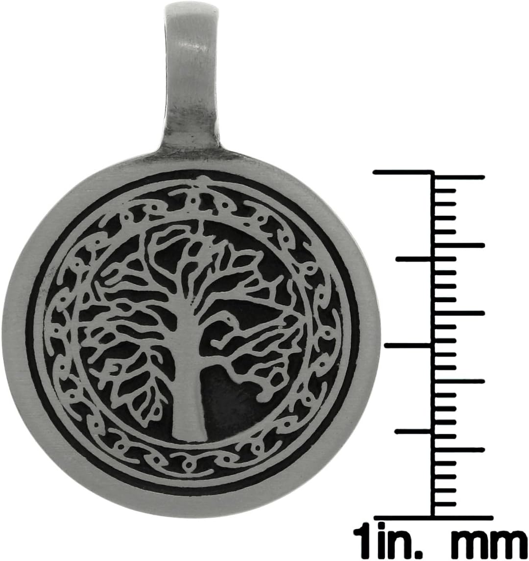 Jewelry Trends Pewter Tree Of Life Pendant with Celtic Knot Design on Black Leather Necklace - Image 2
