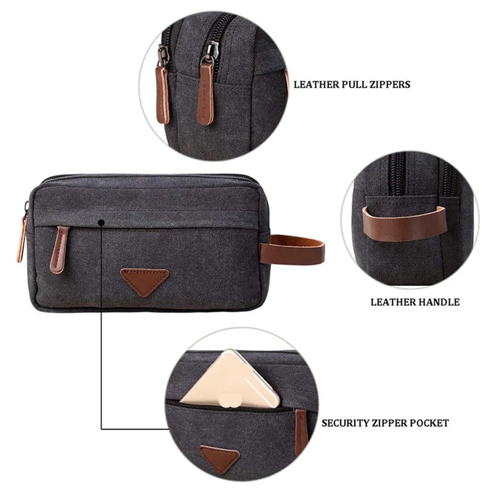 Neceser Bolso de mano for hombre, Kit de aseo, bolsa organizadora de cosméticos, bolsa de viaje de lona, ​​bolsa de lavado impermeable, caja de maquillaje for mujer, estuche de belleza Para Hombre(Bla