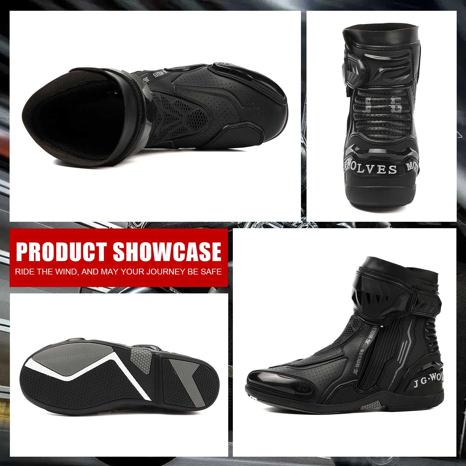Botas Moto Hombre de Deportivas Zapatos de Moto con Transpirables