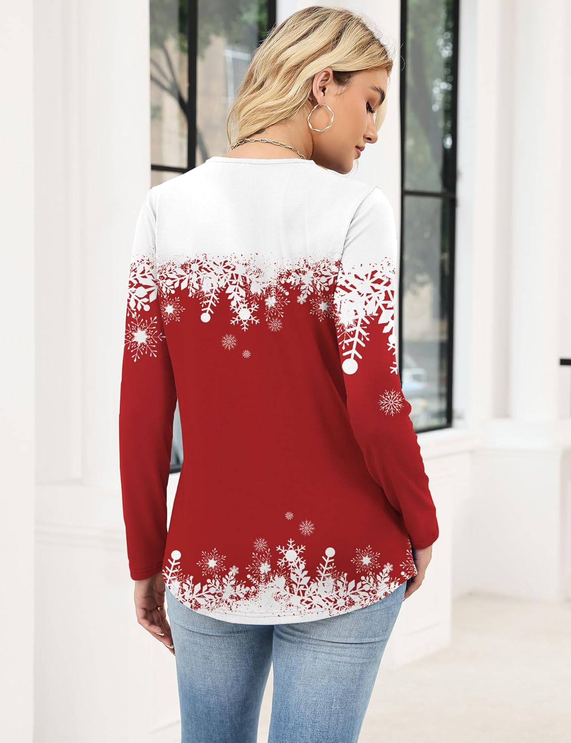 Ivicoer Long Sleeve Shirts for Women V Neck Button Down Blouses Womens Spring Fashion Tops 2026 - Image 5