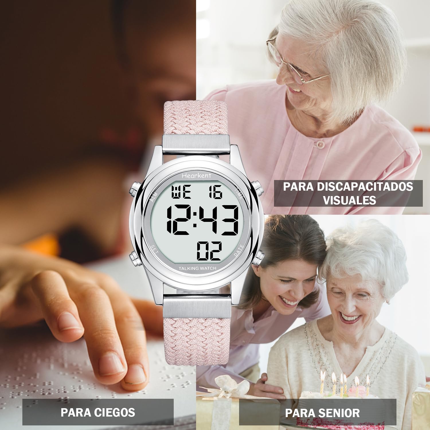Hearkent Reloj Digital Grande en español para Mujer, fácil de Leer