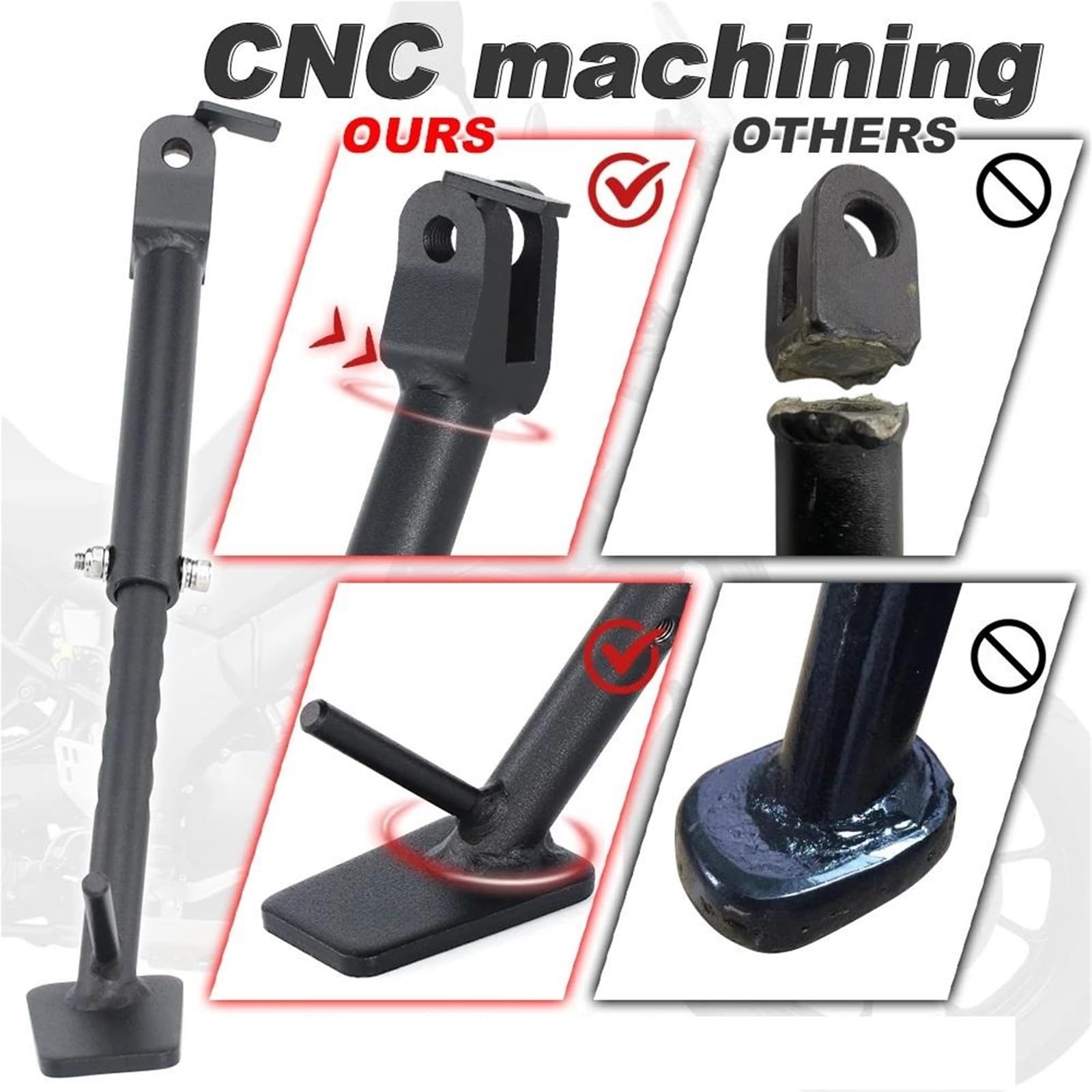 Rivestimenti Laterali Moto Cavalletto Regolabile Cavalletto Laterale Kick Stand Staffa di Parcheggio per S&uzuki per V-Strom 1000 DL1000 1050 DL1050