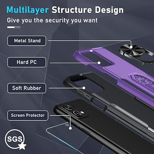 Miniatura 4 de Janmitta Funda compatible con Moto G Stylus 5G 2023 con protector de pantalla, resistente a prueba de golpes, funda de teléfono de cuerpo completo
