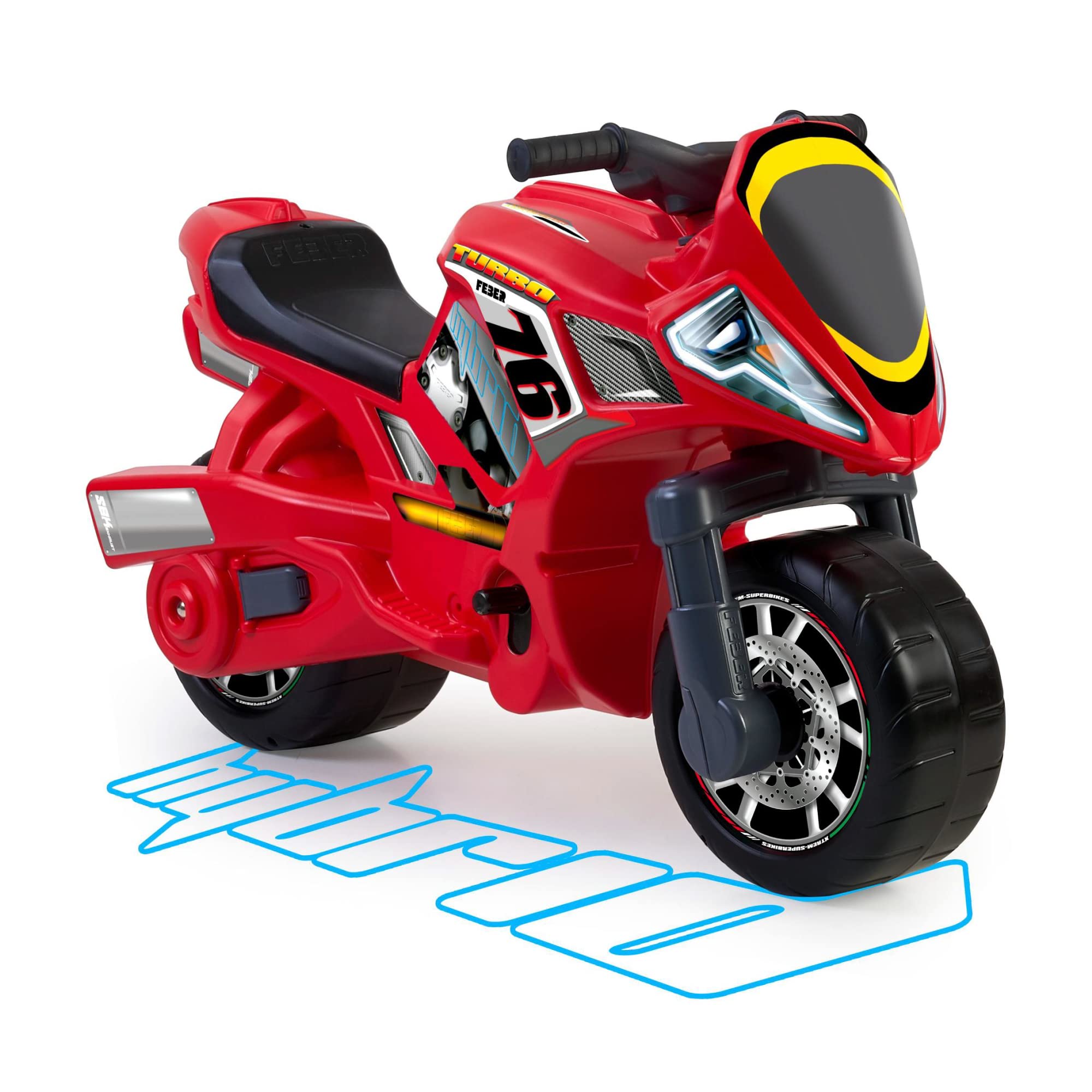 FEBER - Motofeber Turbo Hybrid 6V, Moto a Batteria e Primi Passi, per Bambini e Bambine a Partire dai 3 Anni, Famosa (800013781)