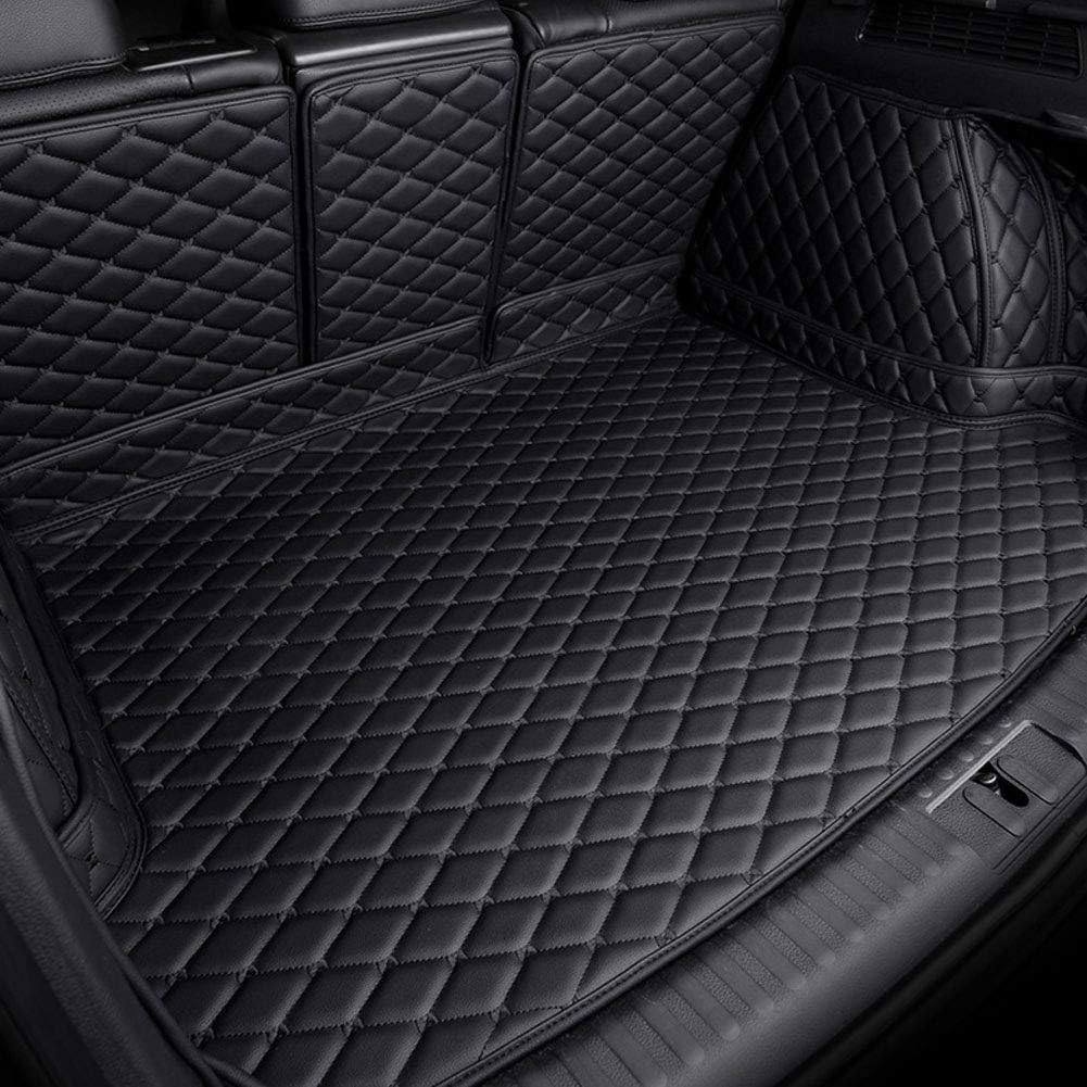 Srtmirjj Black Full Coverage Car Boot Liner Mat For Jaguar F-Pace 2016-2018, Rear Trunk Protector Mats Leather Waterproof Carpets Cargo Storage Tray,
