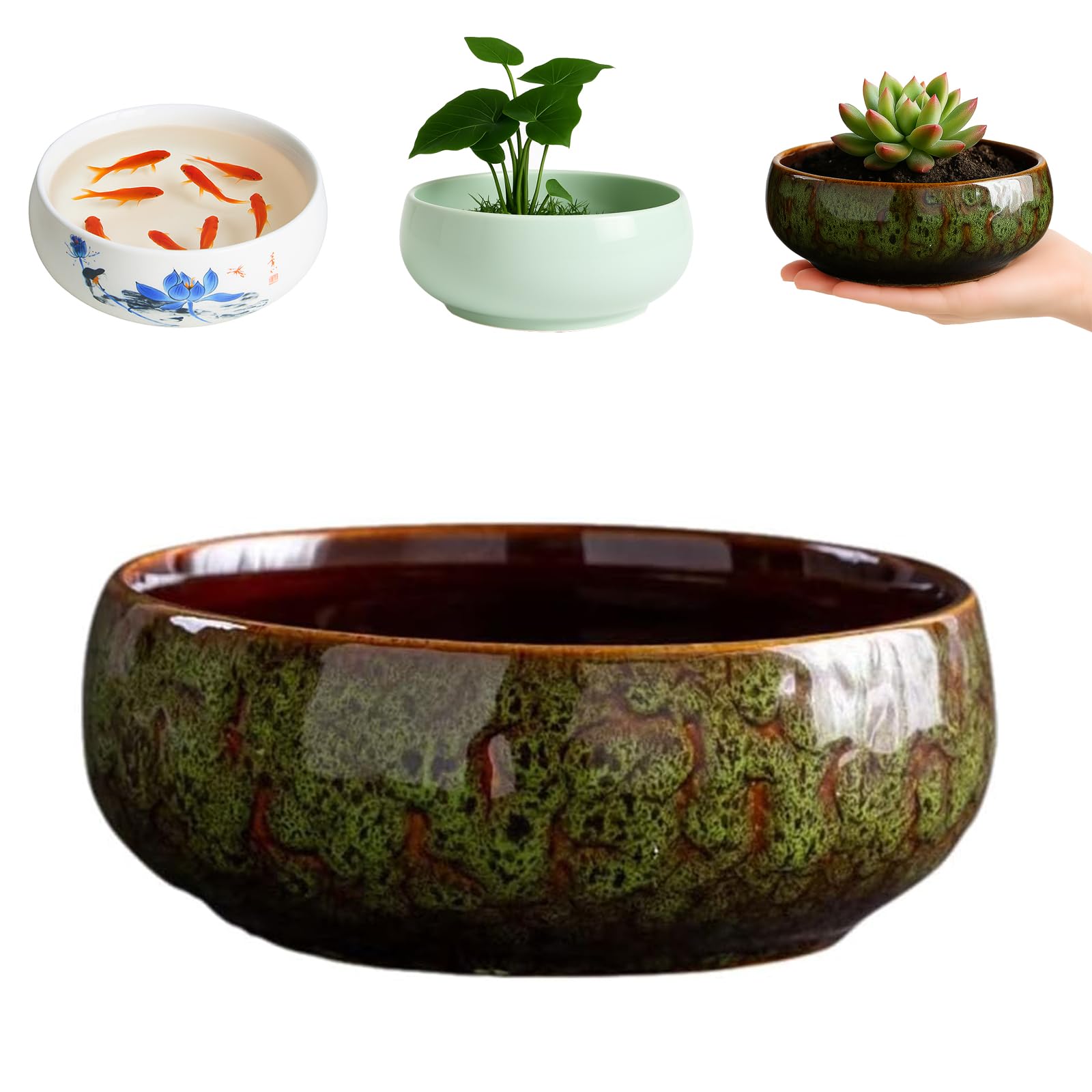 Bol de bonsaï en céramique pour créer un jardin aquatique d'intérieur