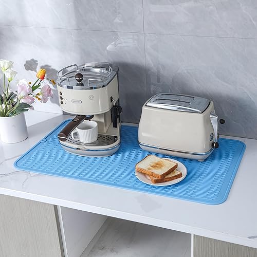 Miniatura 193 de Tapete de silicona para secado de platos para múltiples usos, fácil de limpiar, ecológico, resistente al calor, tapete de silicona para encimera