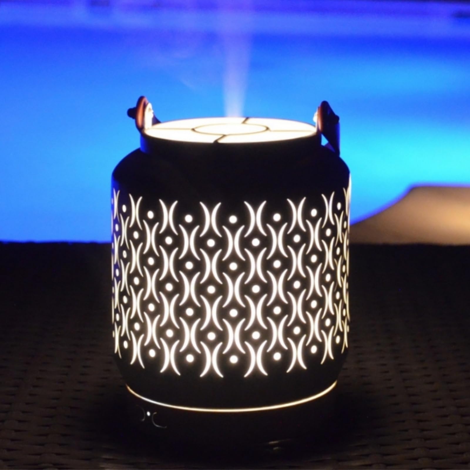 Zen’Arôme Diffuseur Ultrasonique sans Fil Madrid, Batterie Rechargeable Intégrée Autonomie 10h, Diffuseur Huile Essentielle Nomade, Diffusion Continue ou par Alternance, Éclairage LED Personnalisable