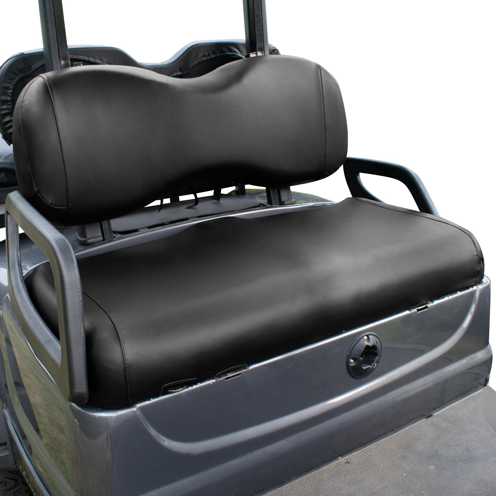 NOKINS Golf Cart Seat Covers Leather Front Seat Cover Fit Yamaha Drive&Drive 2,Smooth and Simple Style,No Stapler,Golf Cart Vinyl Waterproof Replacement Seat Cover, Black