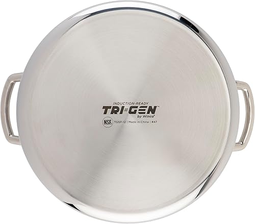 Miniatura 4 de WINCO Olla de tres capas, 12 cuartos de galón, color plateado