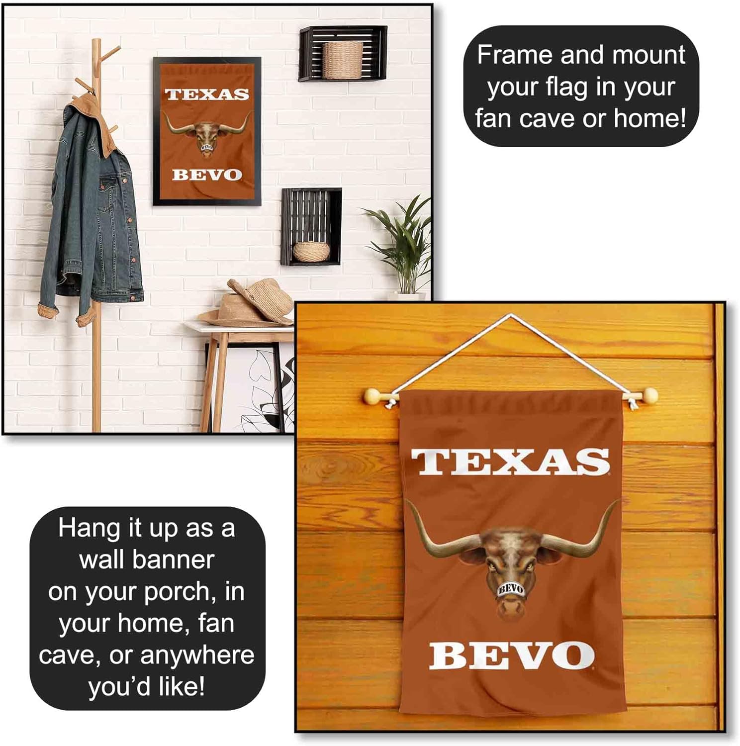 Texas Longhorns Bevo Garden Flag - Image 5