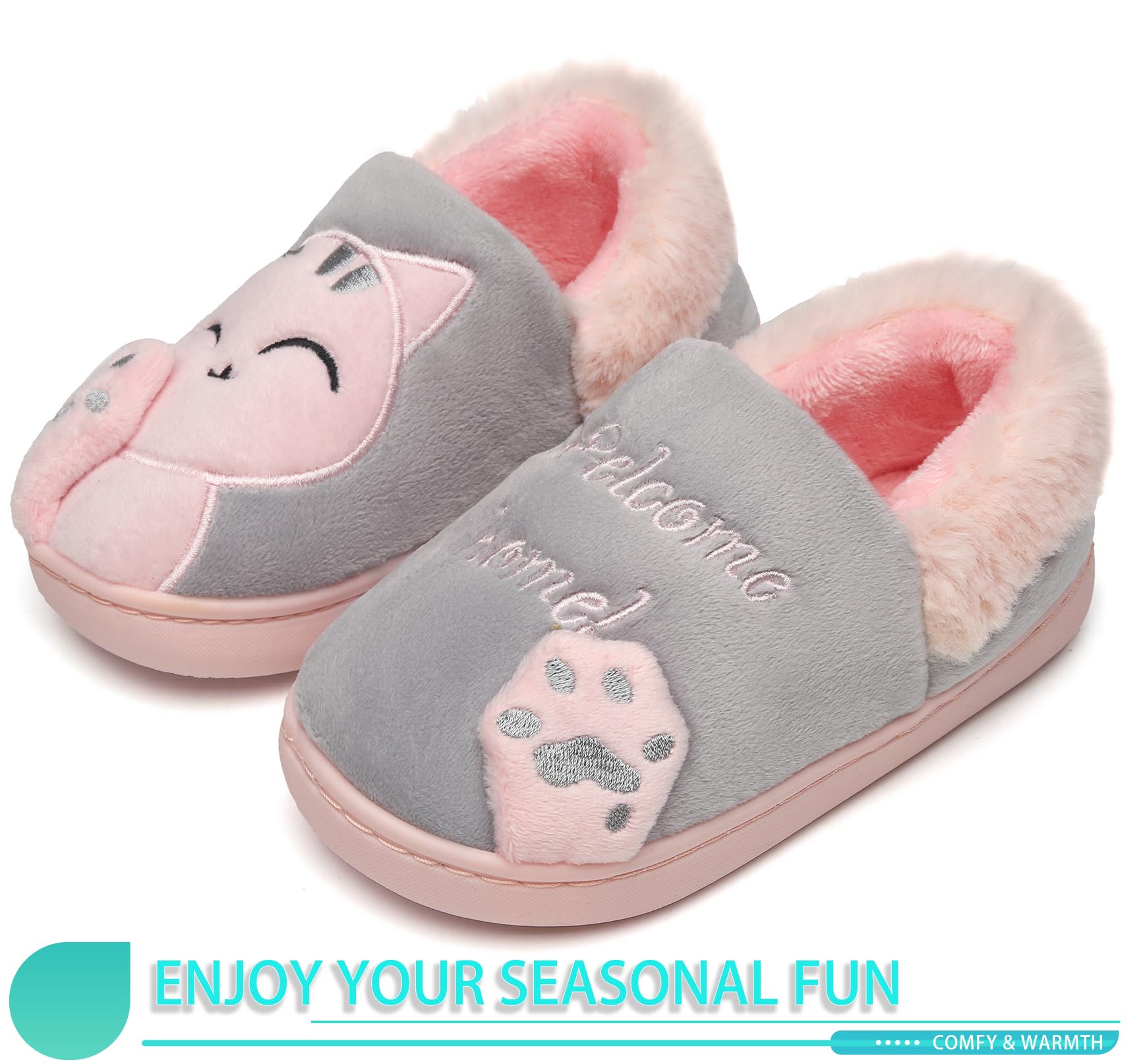 Zapatillas de Estar por Casa para Unisex Niños y Adulto Niño Niña Zapatos Pantuflas Invierno Mujer Hombre Interior Caliente Peluche Forradas Slippers