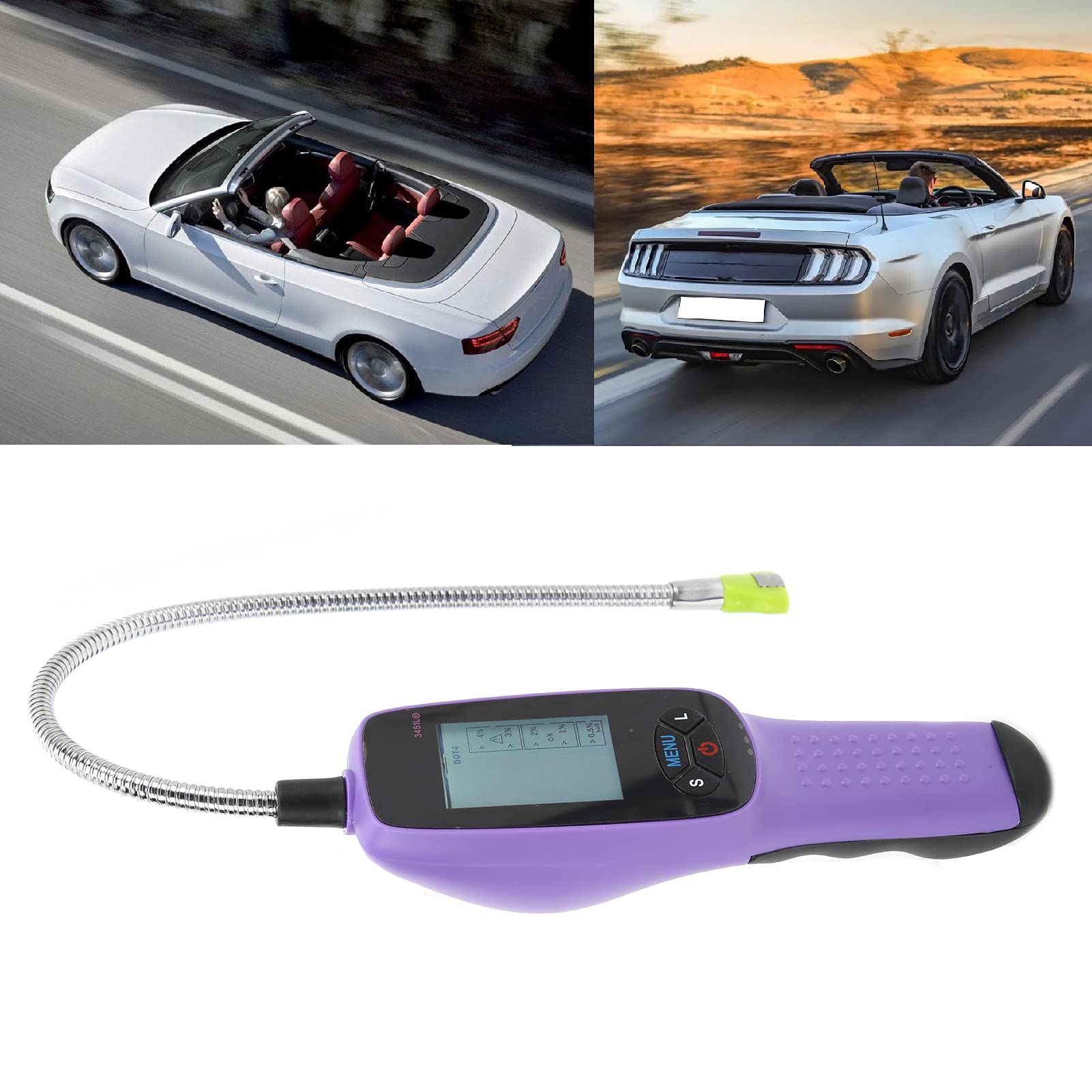 Tester Liquido Freni con Display LED, Strumento Diagnostico Olio Portatile per DOT3 DOT4 DOT5, Misurazioni Accurate e Facile Utilizzo