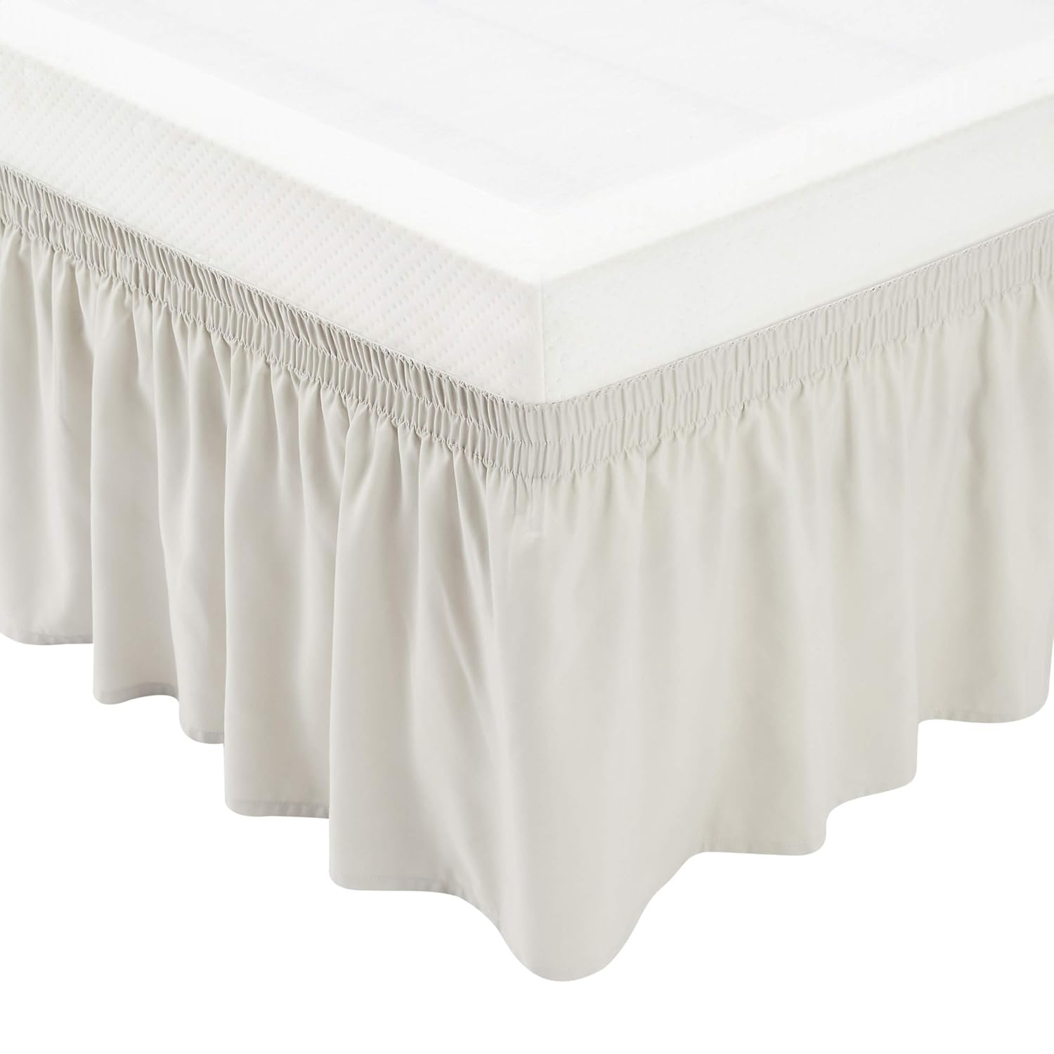 Amazon Basics Lightweight Elegantly Styled Ruffled Bed Skirt, Three Sided Wrap Around with Easy