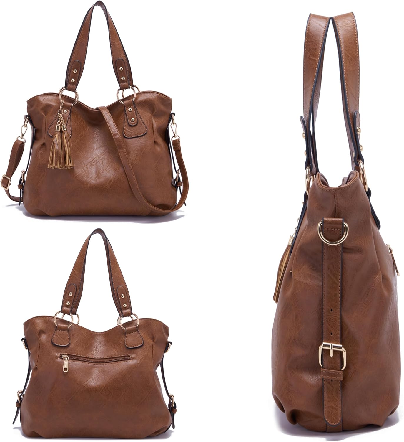 Qiyuer Purses And Wallets Set For Women Tote Handbags Large Hobo Bag Purse With Wallet 3PCS | Large, Purse With Wallet, 3PCS - Image 3