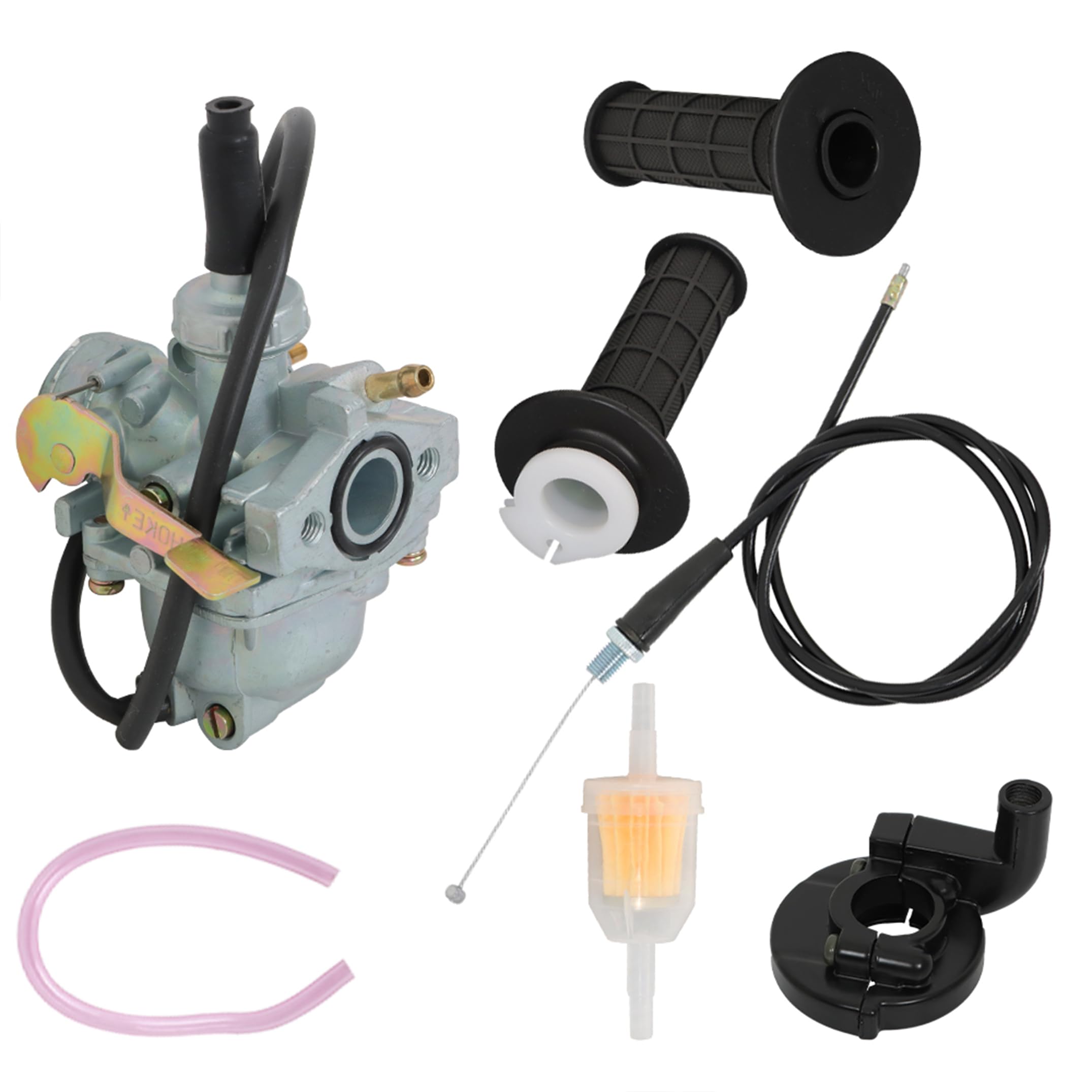 atvwrlod Motorcycle Carburetor with Handle Grip Bar and Throttle Cable Replacement for Honda CRF50F 2004-2009/XR50R 2000-2003/Z50 1976-1999