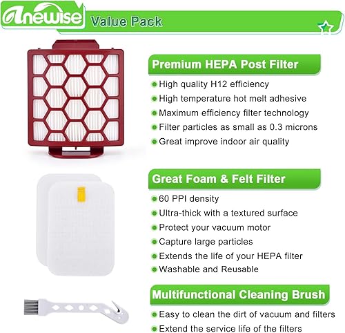 Miniatura 3 de Filtro de repuesto para Shark Navigator Pet Pro Plus ZU102 ZU55 NV150 NV151 NV251 ZU51 ZU62NP Rotator NV255 Zero-M ZU60 ZU62 aspiradora vertical,