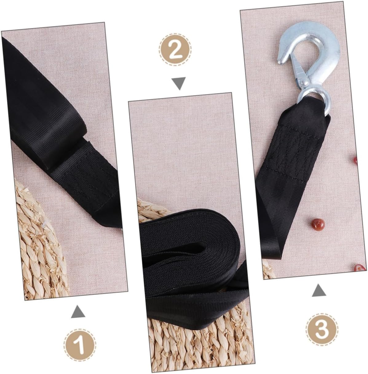 Mobestech Winch Strap Hook Capacity Trailer Rope for Safe Towing and Use Weather-Resistant Tie Down for Boats and Trailers