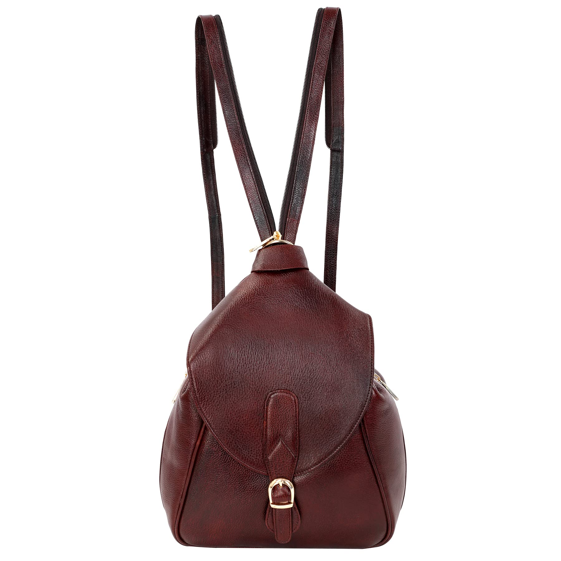 2 In1 Full Grain Natural Leather Backpack & Shoulder Handbags For Women Office (Dimension-L-9 X H-12 X W- 5 Inch) Weight- 0.6 KG / 600 GR.-image-4