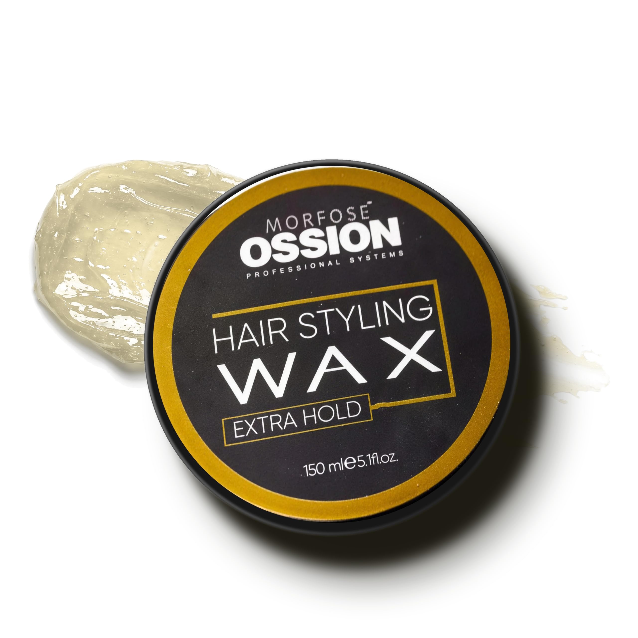 Morfose Ossion Hair Styling Wax 150ml- Shine Look, Edge Control for Men & Women, Developed by Barbers - Hair Wax, Hair Powder, Pomade & Clay for Styling (150 ml, Medium Hold)