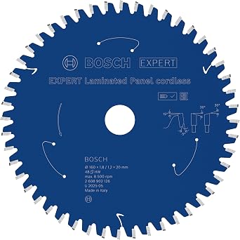 Bosch 1 x Expert Laminated Panel Cordless Circular Saw Blade for Hand-Held Circular Saws for Plastic-Coated Plates, Diameter mm, Professional Accessories, Cordless Circular Saws, Circular Saws