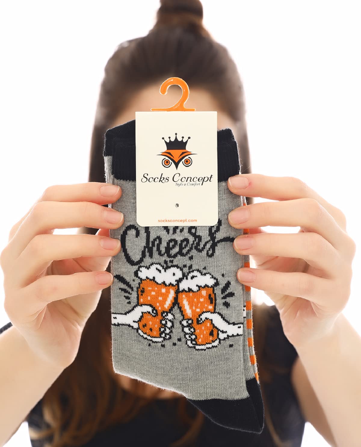 Socks Concept Women's Orange Unisex Funky Socks | Funny Socks | Cool Fun Socks | Novelty Socks | Uk Size 4-7