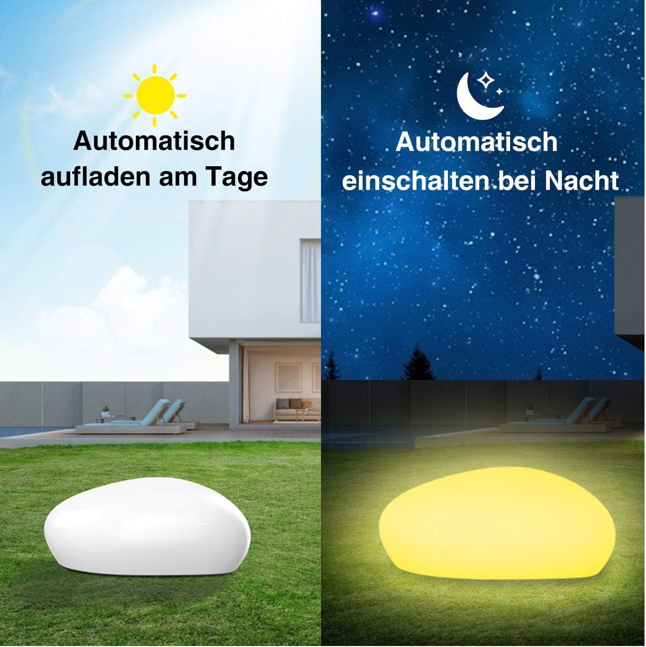 infray Solarlampen für außen, Solarleuchten für außen, Solar Gartenleuchten 40cm Solarkugel Garten mit 9 Modi, IP67 Wasserdicht LED Solarlampen, 40 x 30 x 16 cm.