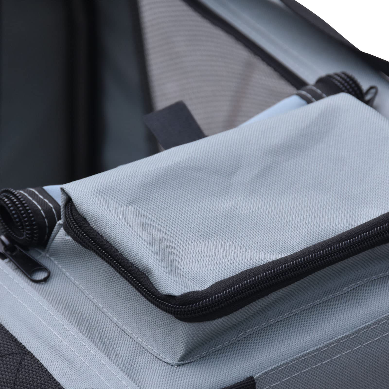 Fudajo Caisse de Transport Grise - Taille L / 70 x 52 x 50 cm - Charge Max. 15 kg - Pliable - avec Poignée et Couverture - pour Voyages Animaux domestiques Chiens Chats