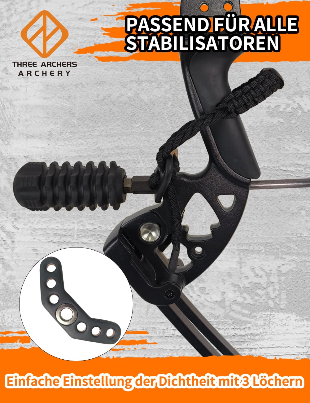 THREE ARCHERS Sangle de poignet réglable pour tir à l'arc - Stabilisateur d'arc et dragonne - Accessoire de chasse et cible - Noir