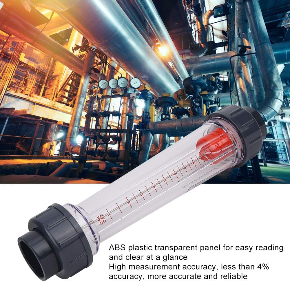2PCS Liquid Flowmeter Tube Type Plastic Clear Water Flowmete for Measuring Rate of Liquid Medium
