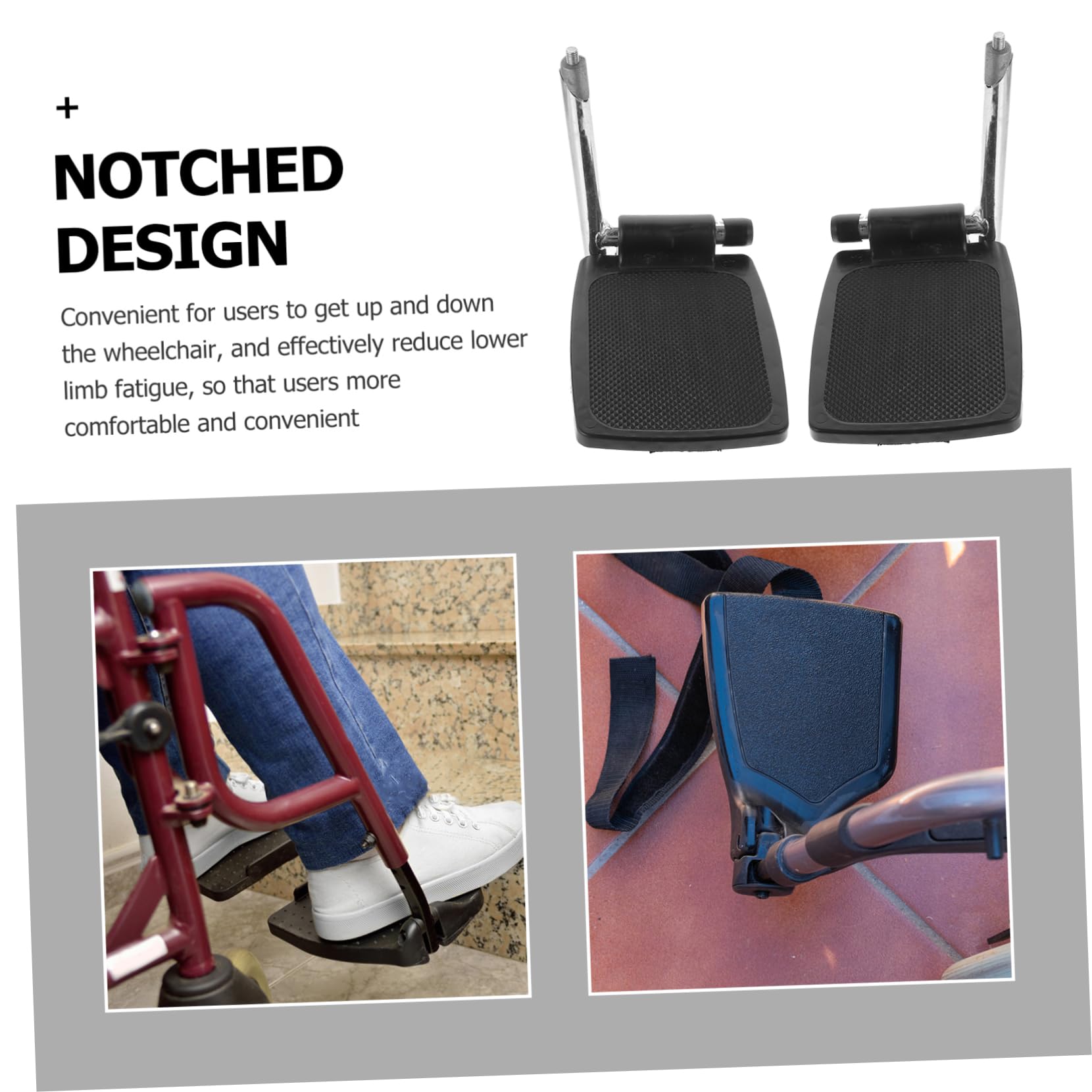 Healeved Reposapiés Resistentes para Silla de Ruedas Pedal y Almohadilla de Plástico, Accesorios Plegables para Uso Diario Color Aleatorio