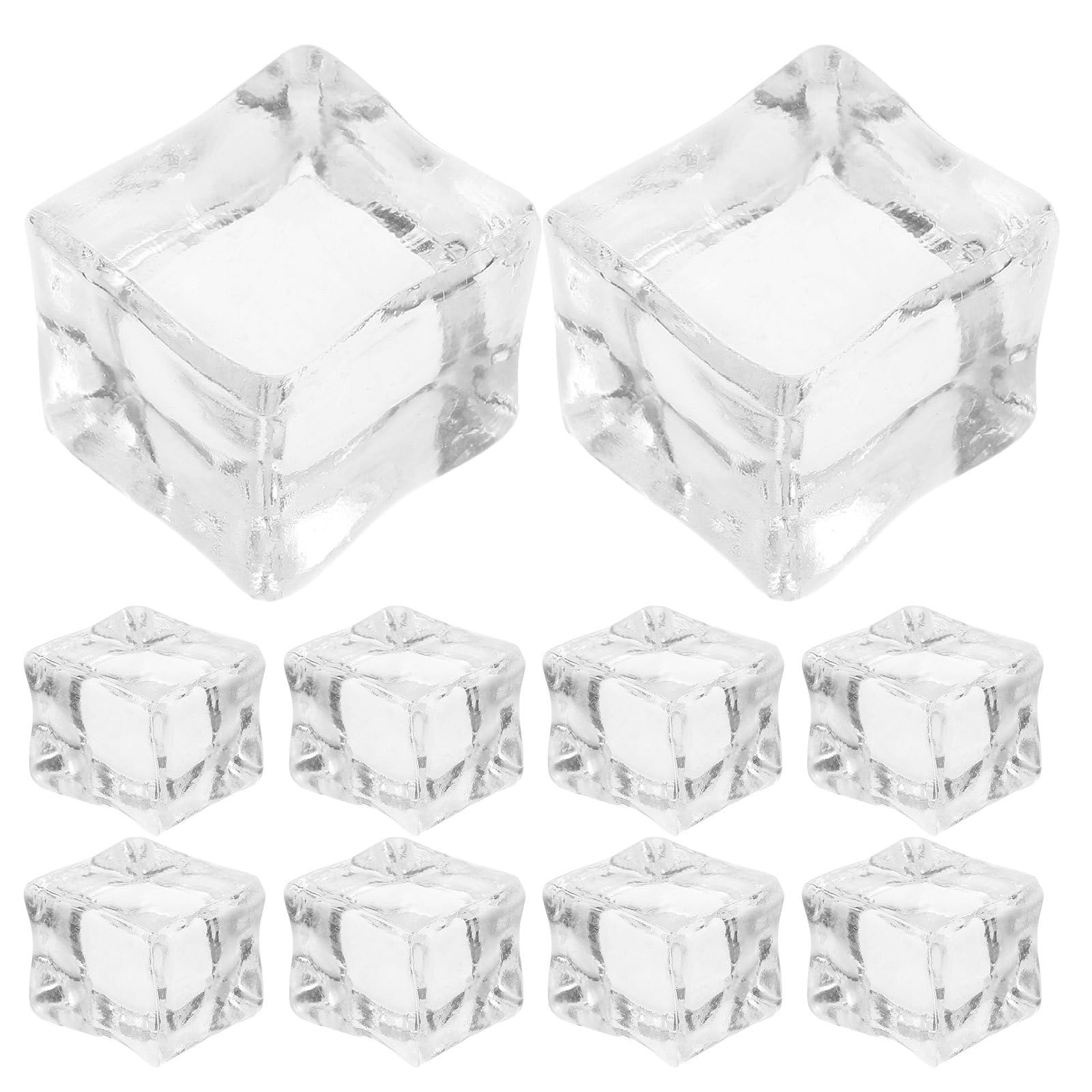 Cubitos de hielo artificiales transparentes de alta calidad para decoración, 100 piezas