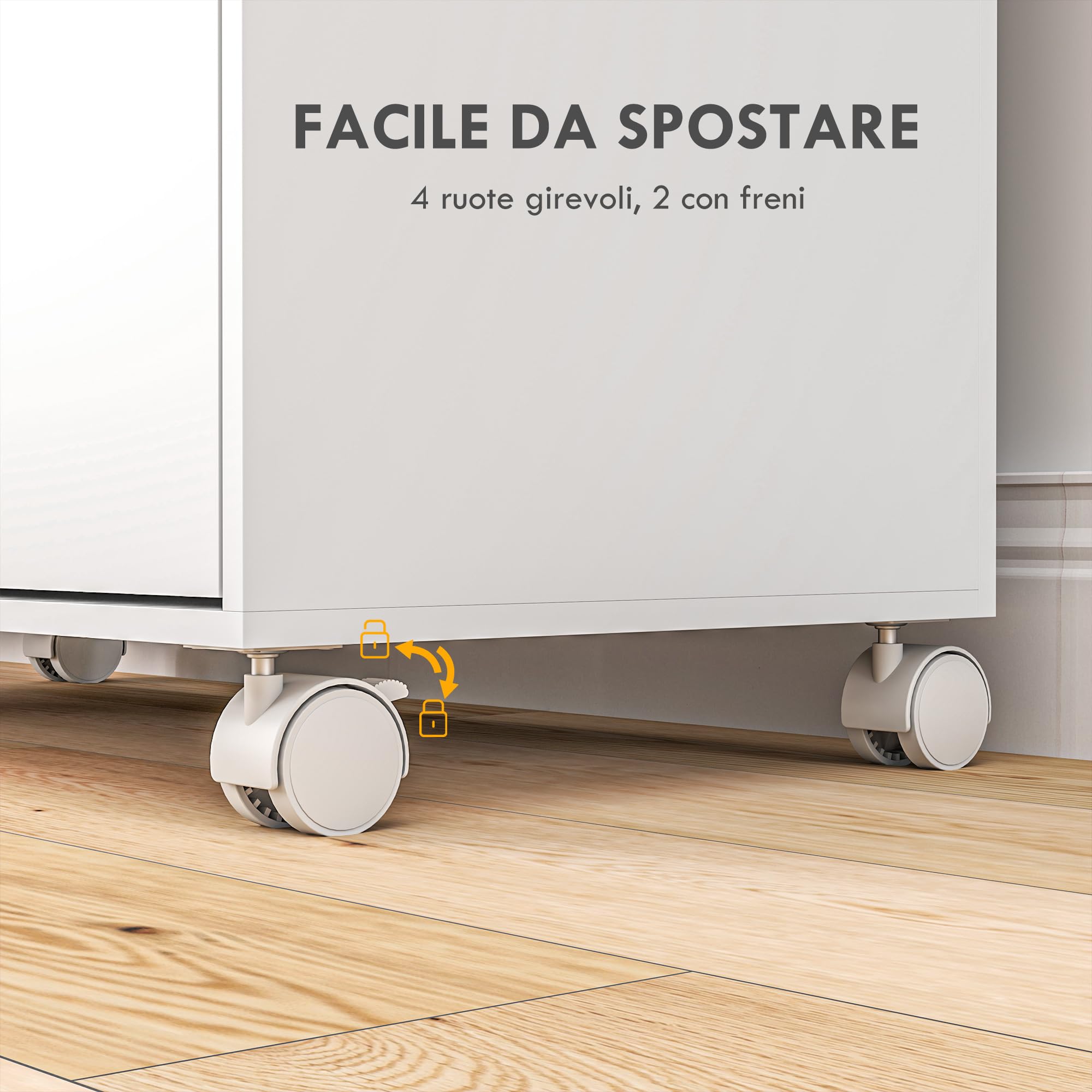 HOMCOM Mobile Asse da Stiro in Truciolato e Spugna con Piano d'Appoggio in Tessuto Effetto Lino, 3 Ripiani a Cubo e Guida per Appendere, per Lavanderia, Bagno, 127x42.5x99 cm, Bianco