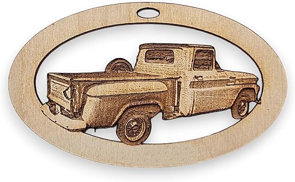 Personalized Chevy Stepside Ornament, Vintage Truck Christmas Decoration | Classic Car Gift for Men, Chevy Truck Keepsake