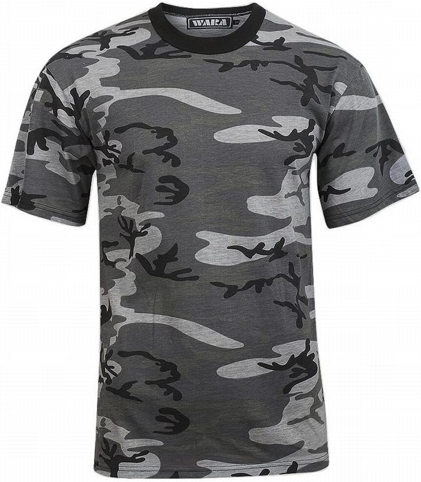 Wara Men's Camouflage Crew Neck T Shirt Grey