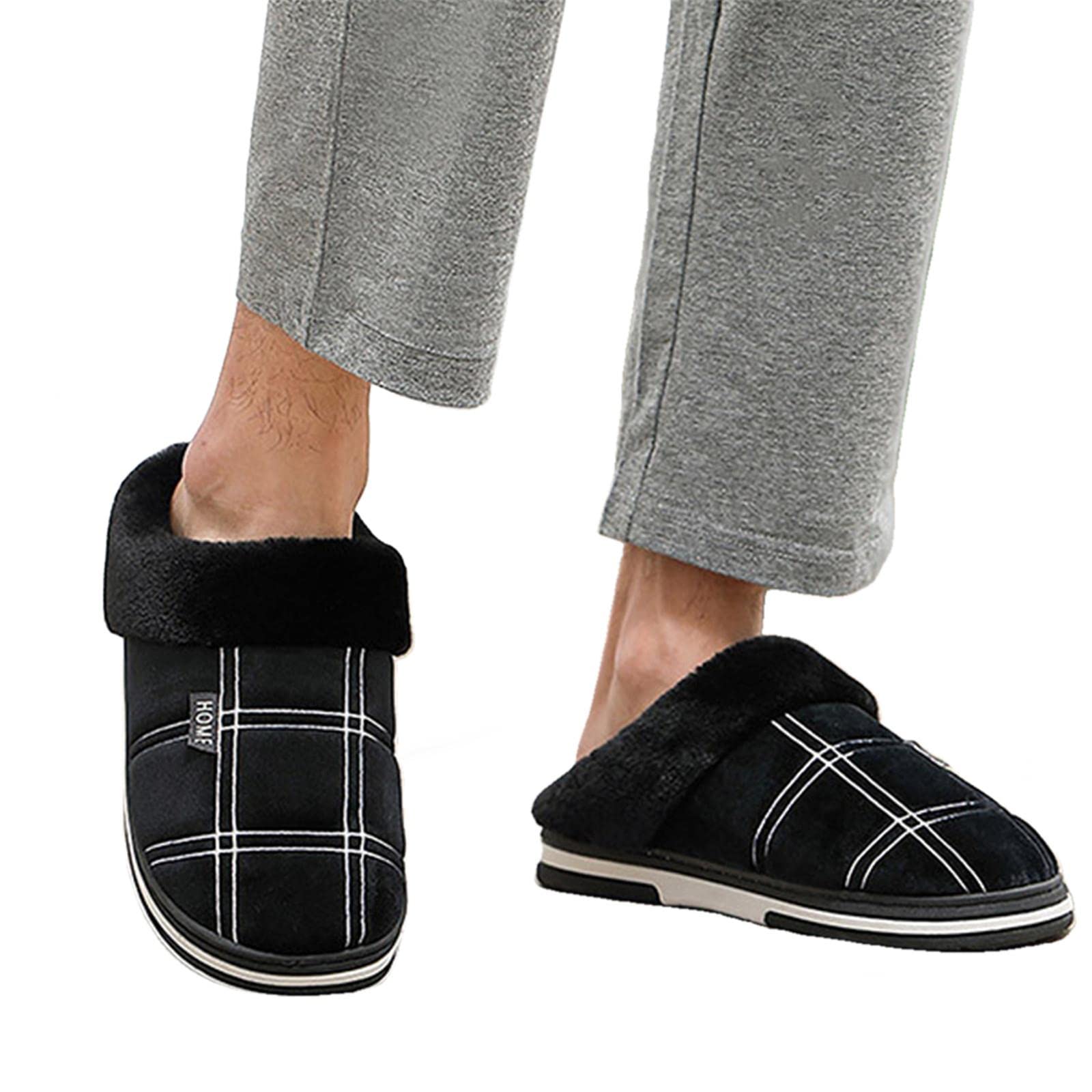 Cotton slippers Men'S Slippers Home Antiskid Winter Indoor Plush Slippers With Fur Big Size