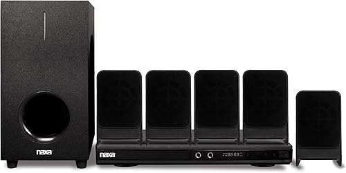 Miniatura 2 de Naxa Electronics ND-864 - Sistema de altavoces de karaoke y DVD de cine en casa de alta potencia de 5.1 canales