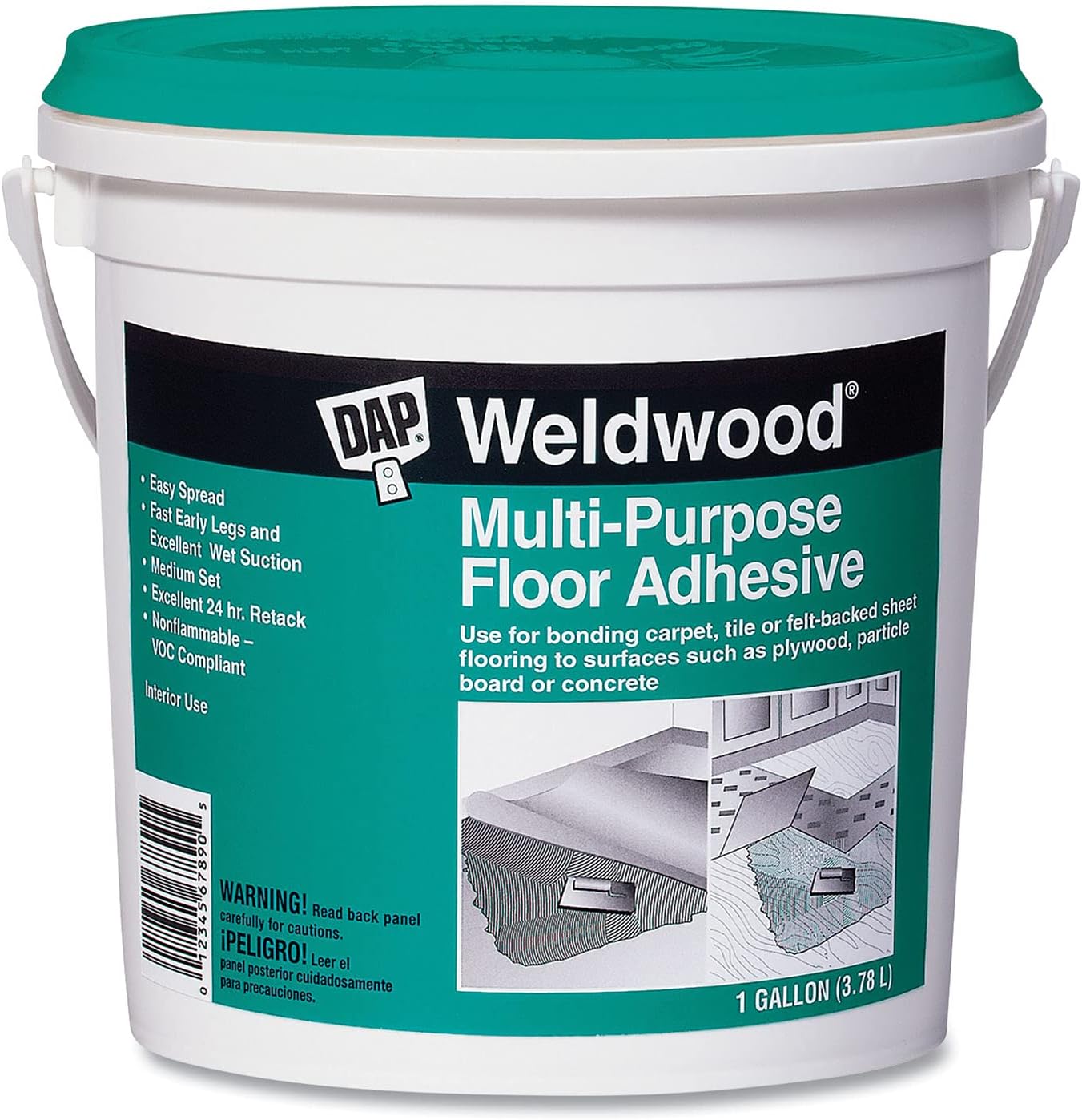 DAP 142, Gallon 00142 Weldwood Multi-Purpose Floor Adhesive, White