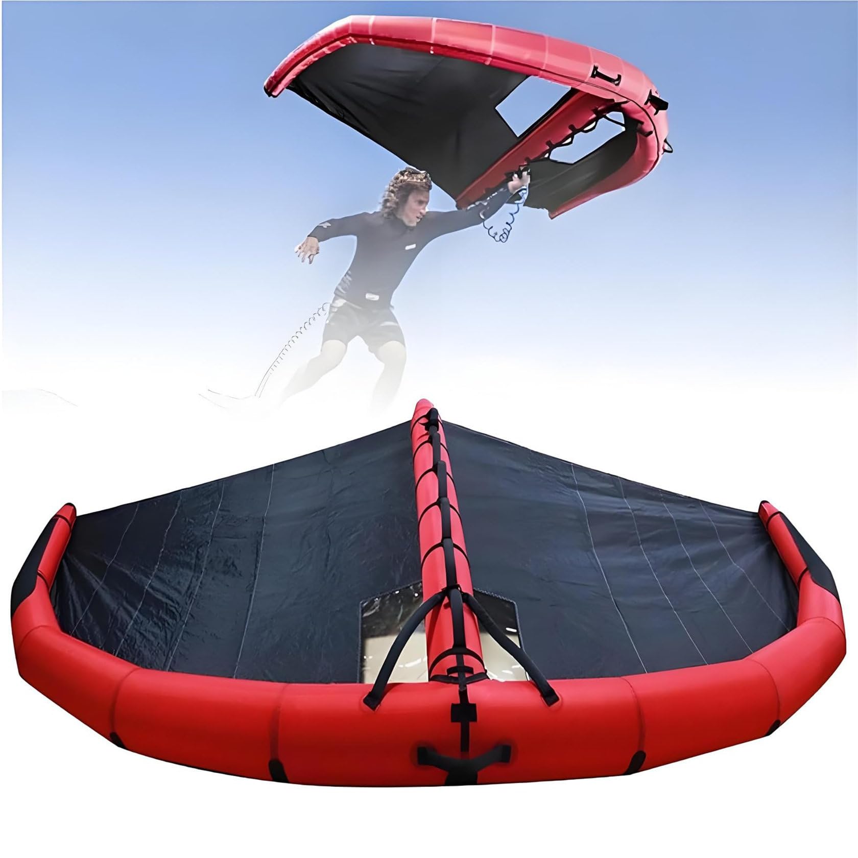 Tavola da Surf Gonfiabile con Vela per Sport del Vento Versatile Kiteboard per Attività Acquatiche