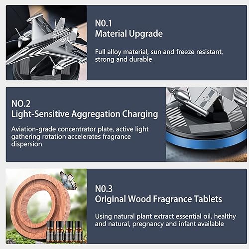 Vista 26 de Helicóptero Ambientadores de aire de coche Rotación Solar Ambientadores de coche Avión Car Perfume Oro