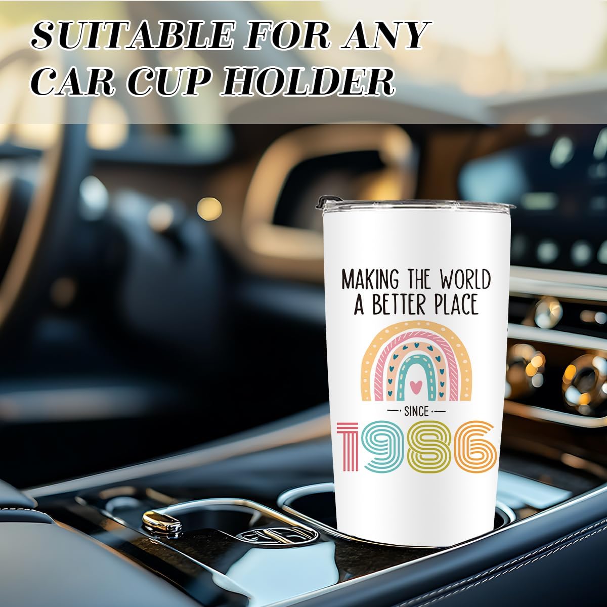 40th Birthday Gifts Women Her, 1986 40th Birthday Decorations for Woman, 40 Year Old Gift Ideas, Turning 40, 20 oz Stainless Steel Vacuum Insulated Tumblers - Image 7