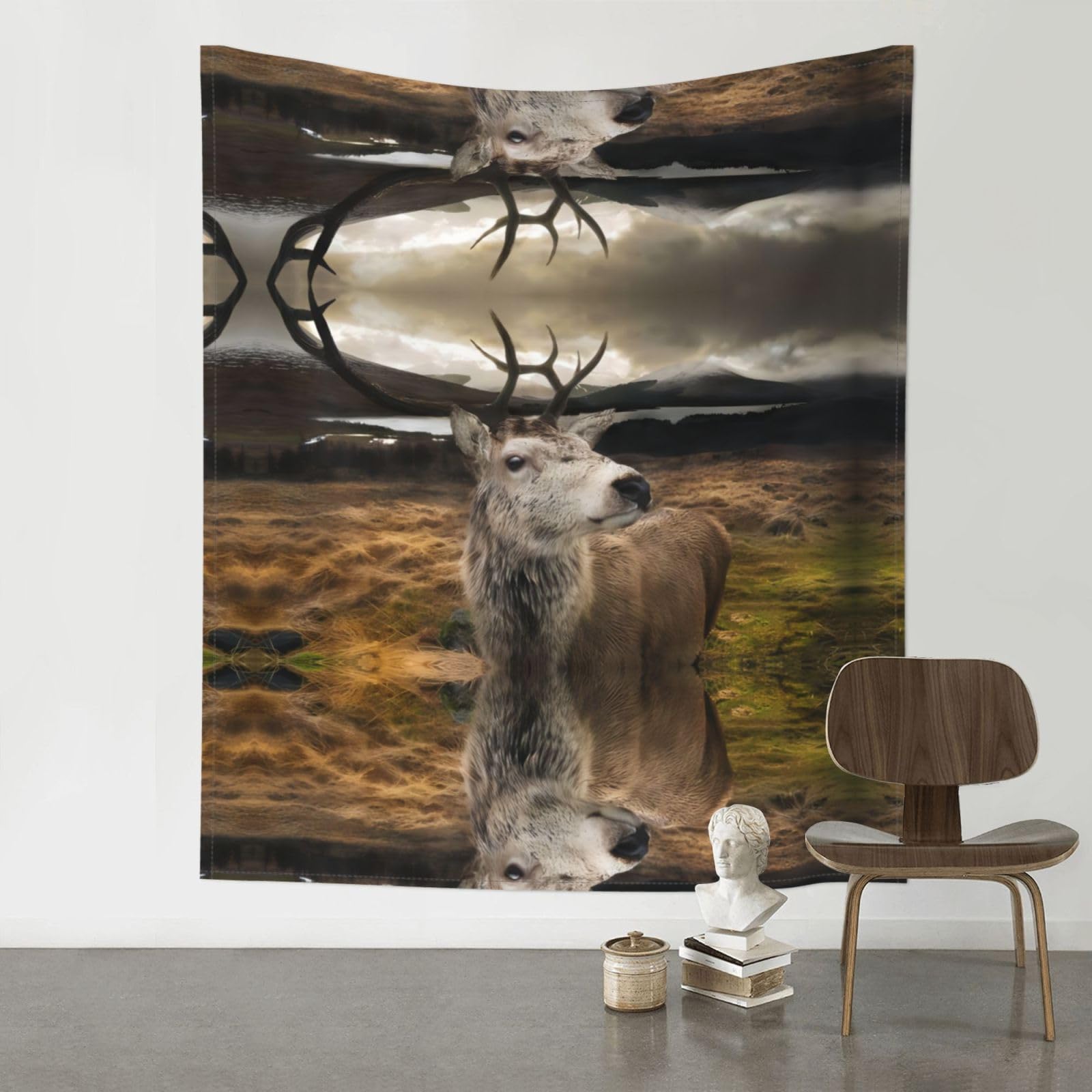 YYHWHJDE Funny Deer Prints Wall Tapestry 60x51in - High-Grade Polyester Throw for Dorm Room Decor, Beach Blankets & Home Accent