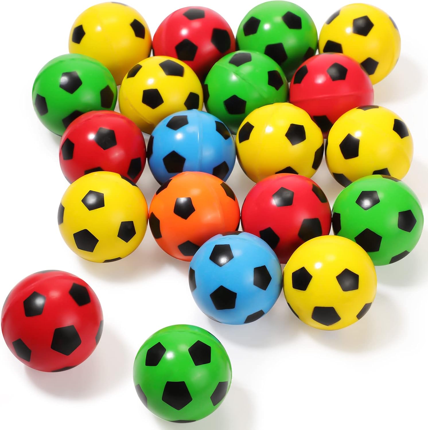20 Pcs Football Bouncy Balls 32 mm High Bounce Sports Rubber Balls