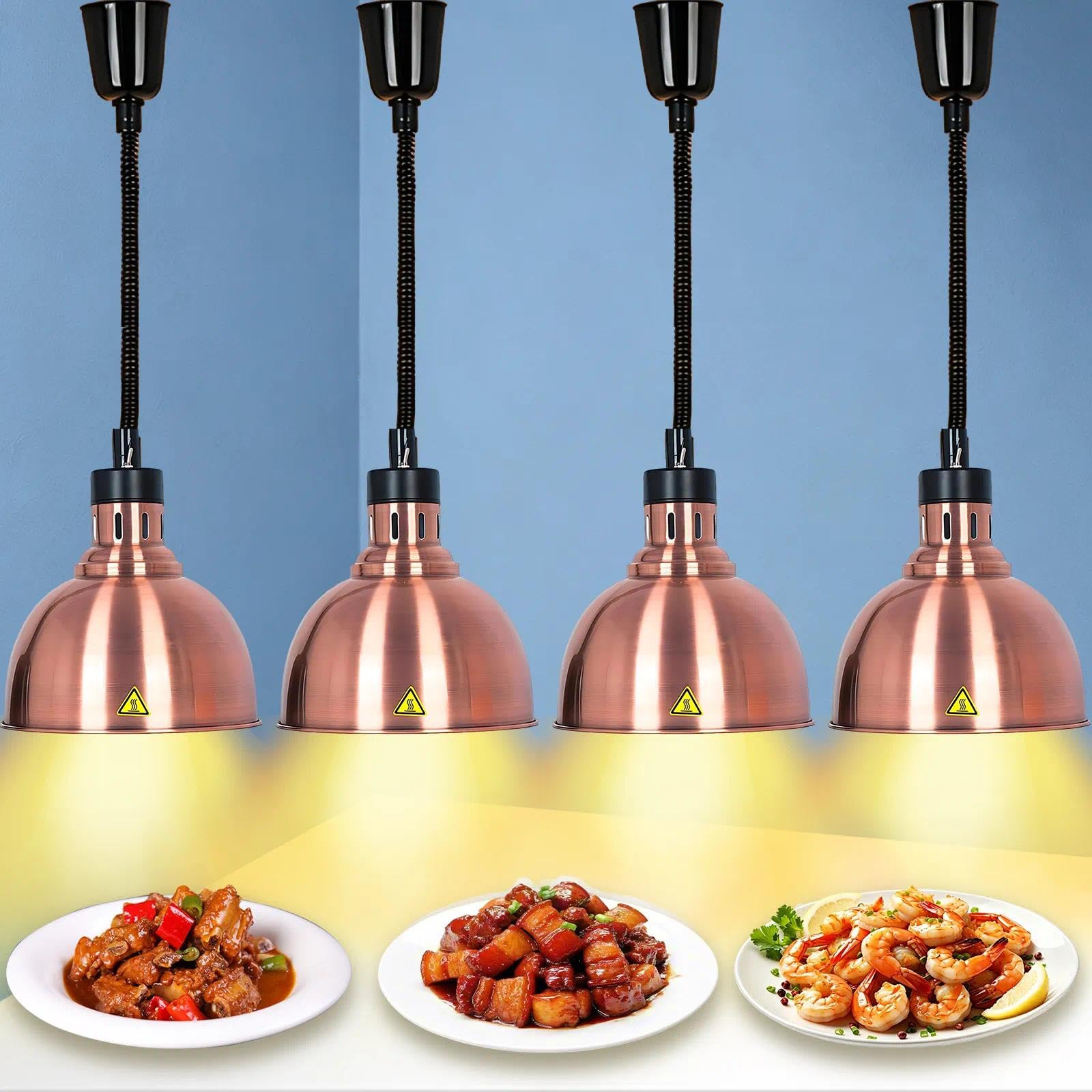 Hängende Wärmelampe Küche Gastro Einstellbare Höhe(B-25cm,4 Piezas)