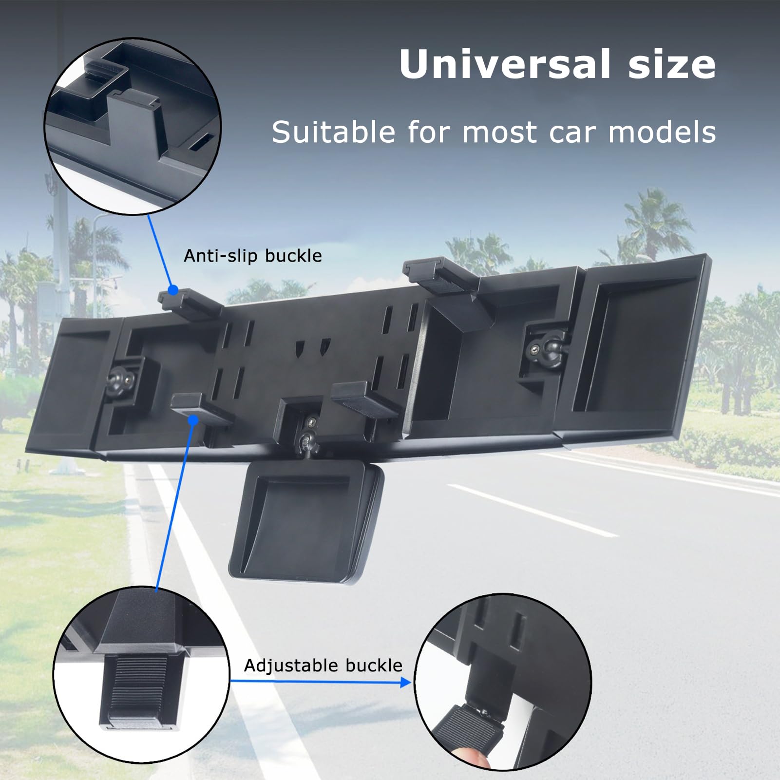 Specchietto retrovisore universale per auto, specchietto retrovisore panoramico grandangolare, clip interna universale su specchietto retrovisore convesso per auto SUV camion Demaxiyad