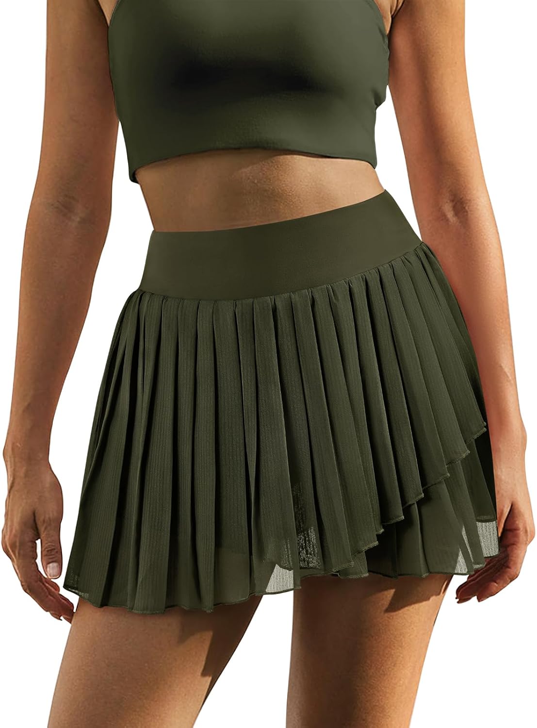 Flowy Shorts for Women Pleated Skirts High Waisted Comfy Mini Skirts Athletic Tennis Golf Skorts with Pocket