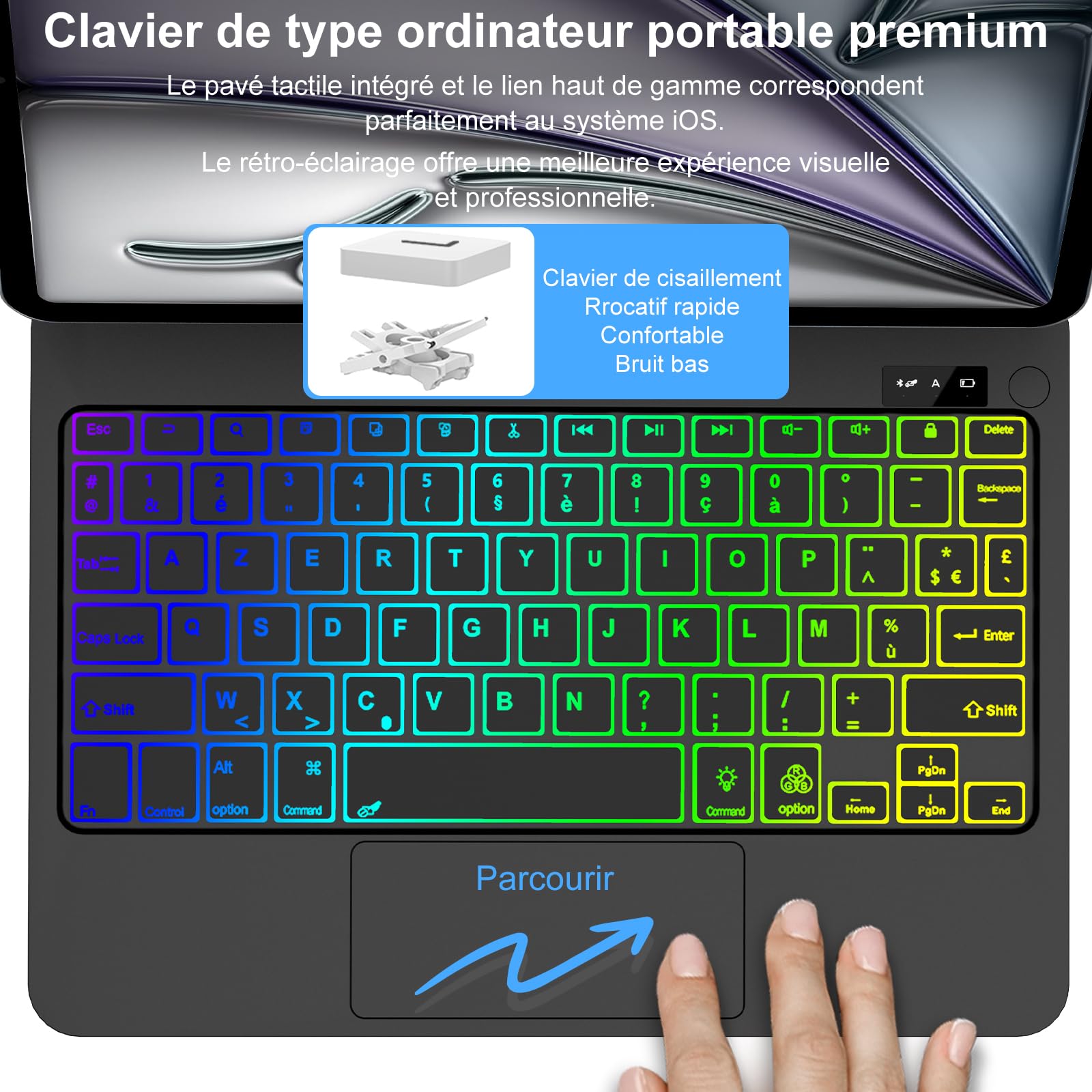 Magic Keyboard pour iPad Air 11" M4 2026/M3 2025/M2 2024 et Air 5/4 10.9"