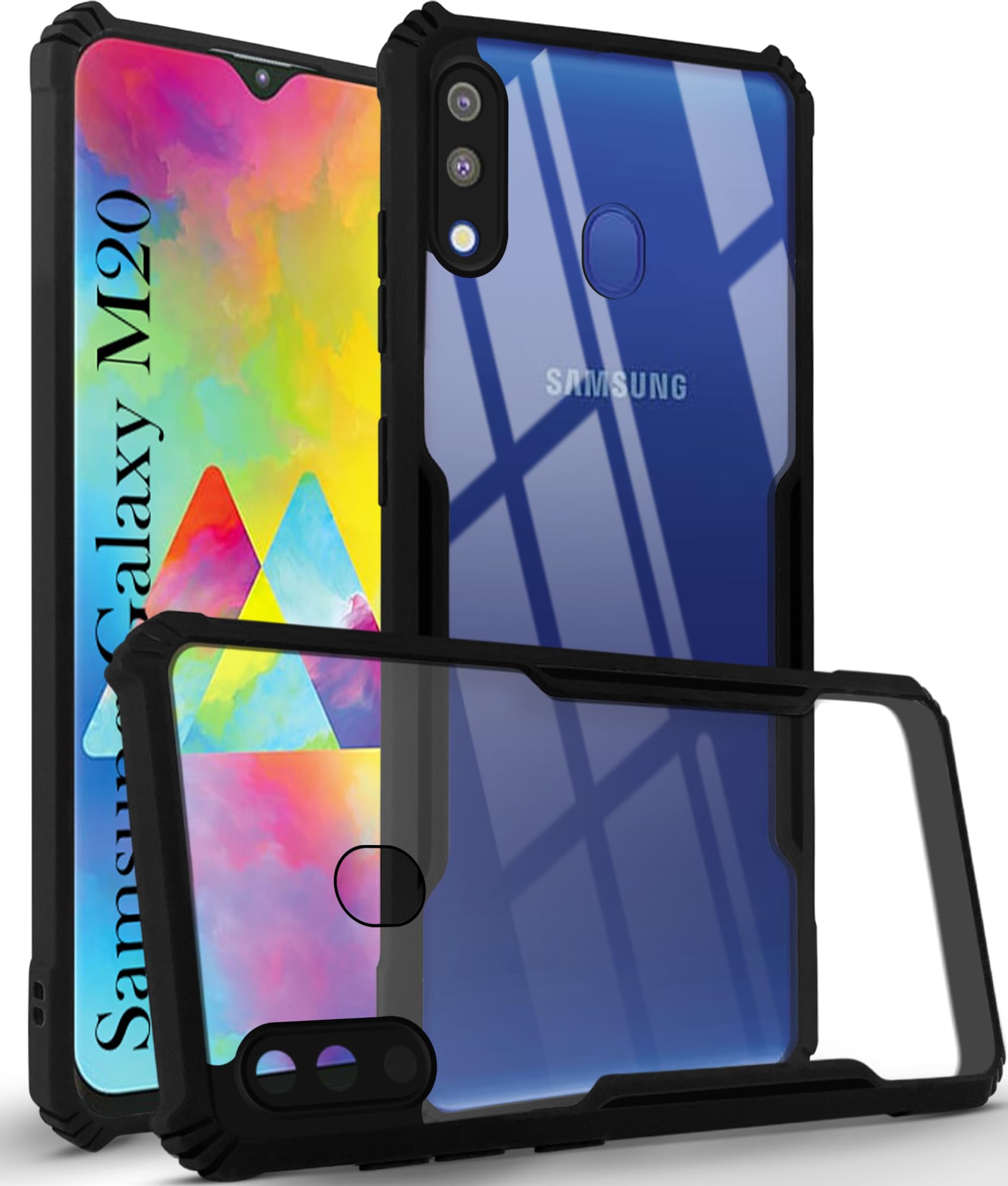 Jkobi Back Cover Case for Samsung Galaxy M20 (Shockproof with Polycarbonate Clear Panel | Professional Black) (B0DDGR77CF) Amazon Price History, Amazon Price Tracker